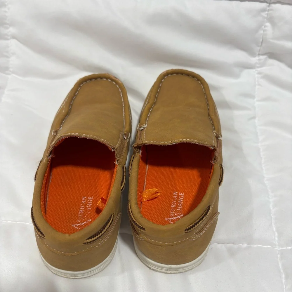 American Exchange Boys Loafers | Tan Slip-On Shoes | Size 13